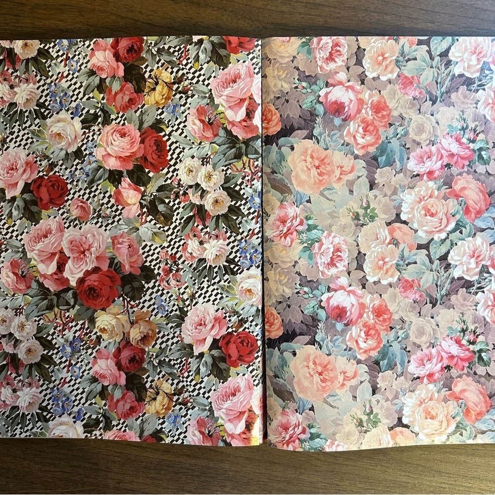 Vintage Joost Elffers Giftwraps by Artists Roses INCOMPLETE 1991 Cottage Floral - Picture 7 of 9